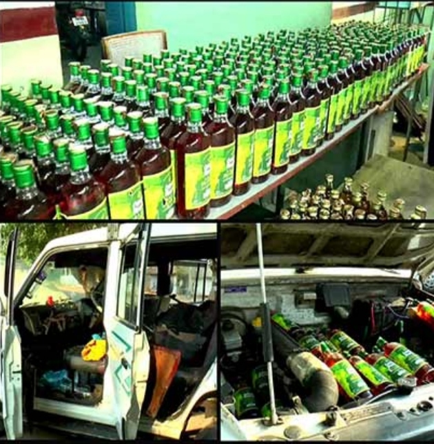 Liquor bottles seized from Ramya Krishnan car
